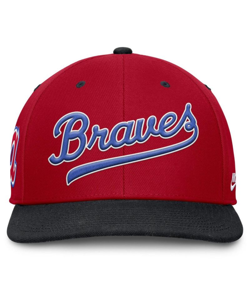 Men's Red/Navy Atlanta Braves Cooperstown Collection Pro Performance Snapback Hat