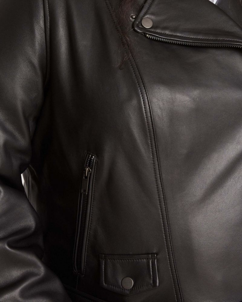 Plus Size Leeron Leather Moto Jacket
