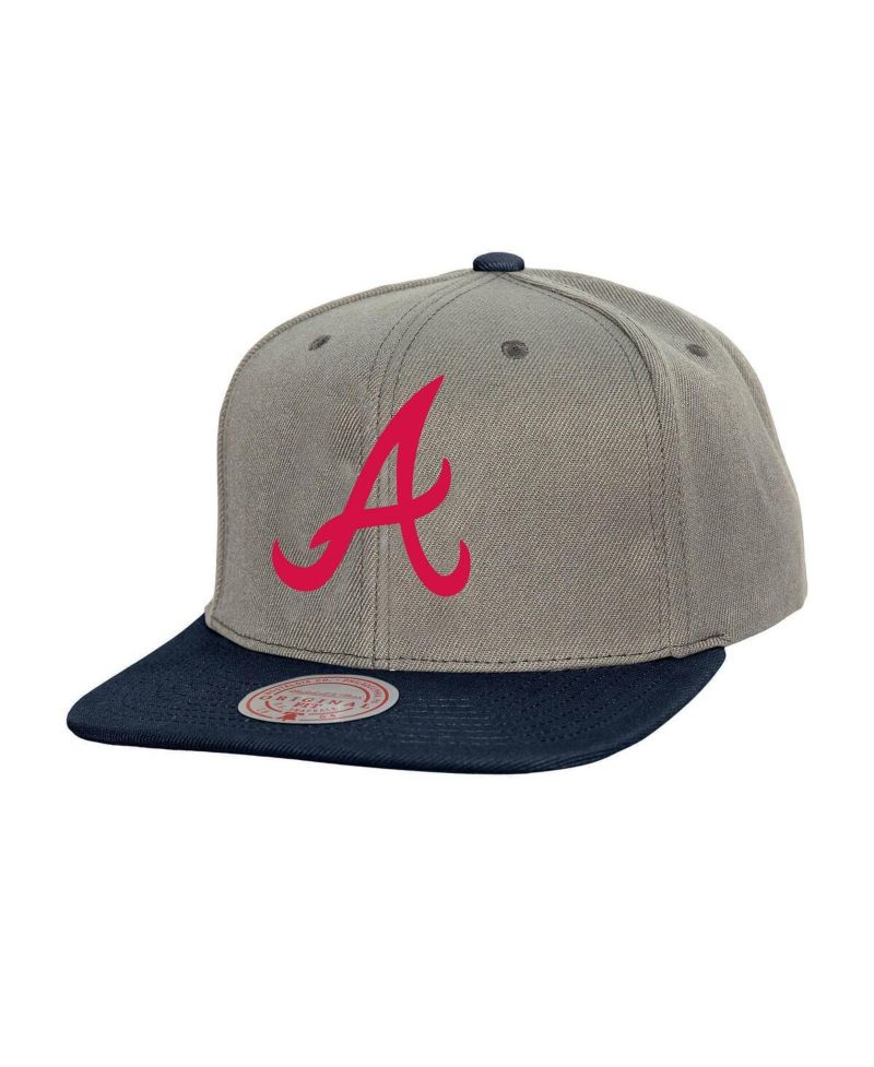 Men's Gray Atlanta Braves Basic Flip Snapback Hat