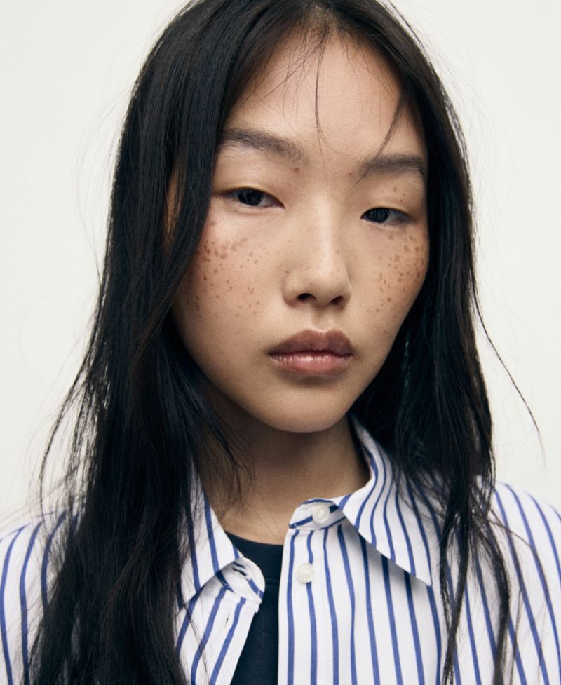 Women's Striped Cropped Shirt