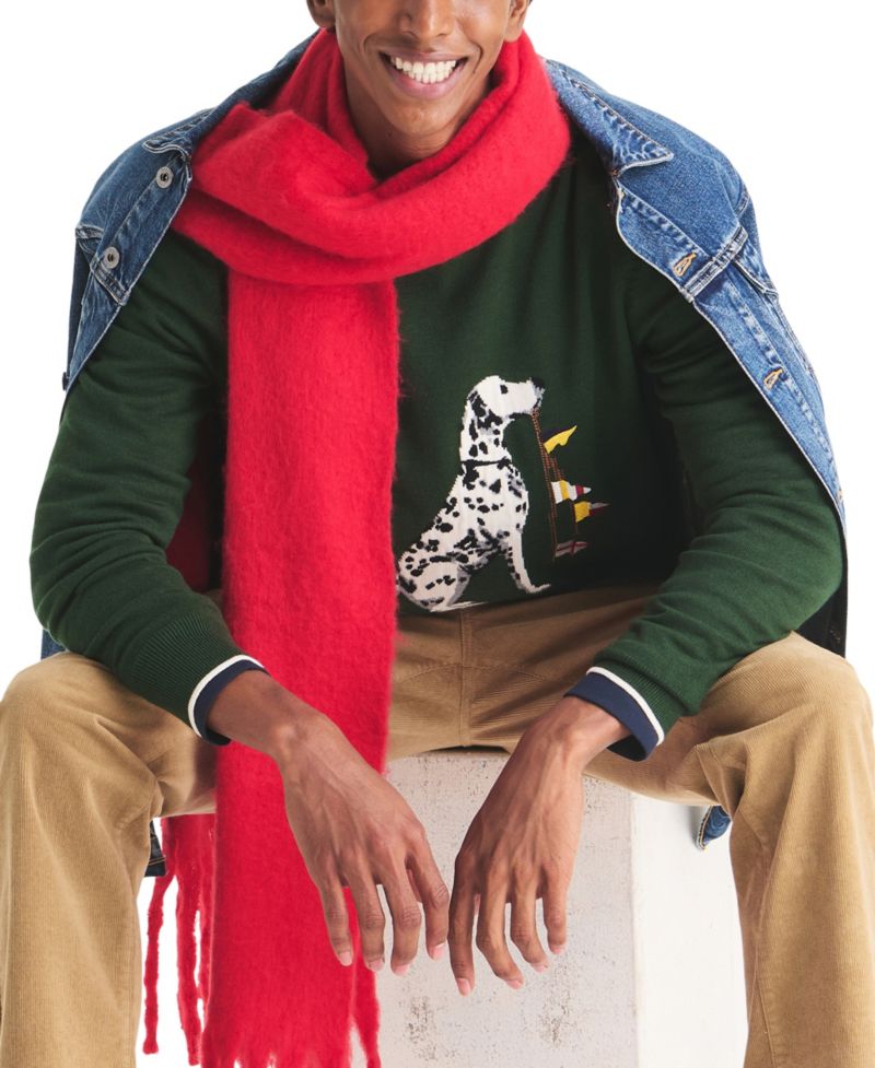 Men's Dog Intarsia Crewneck Sweater