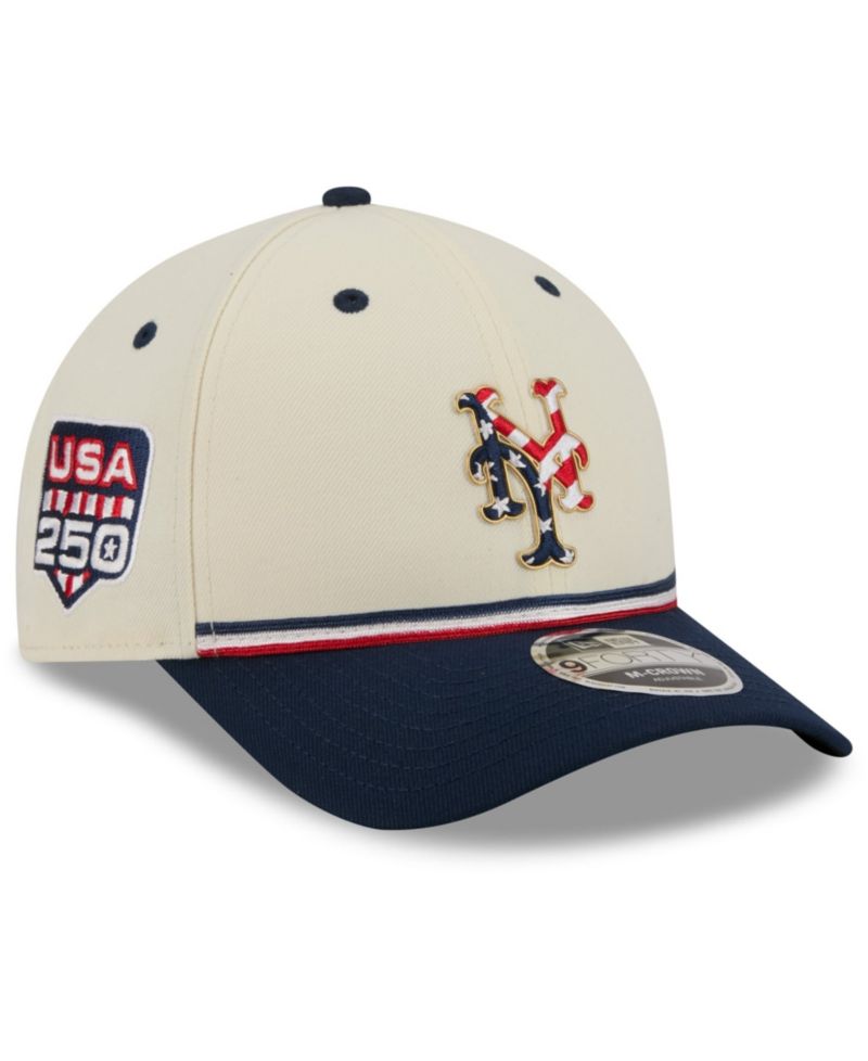 Big Boys and Girls Cream/Navy New York Mets USA 250 9FORTY M-Crown Adjustable Hat