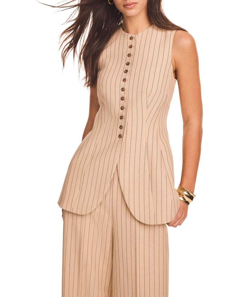 Women's Pinstripe Longline Waistcoat