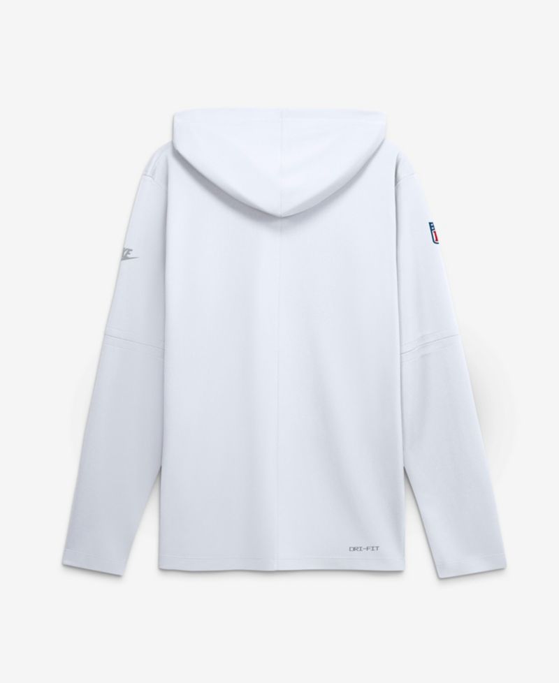 Men's White Cleveland Browns Sideline Dri-FIT Long Sleeve Hooded T-Shirt