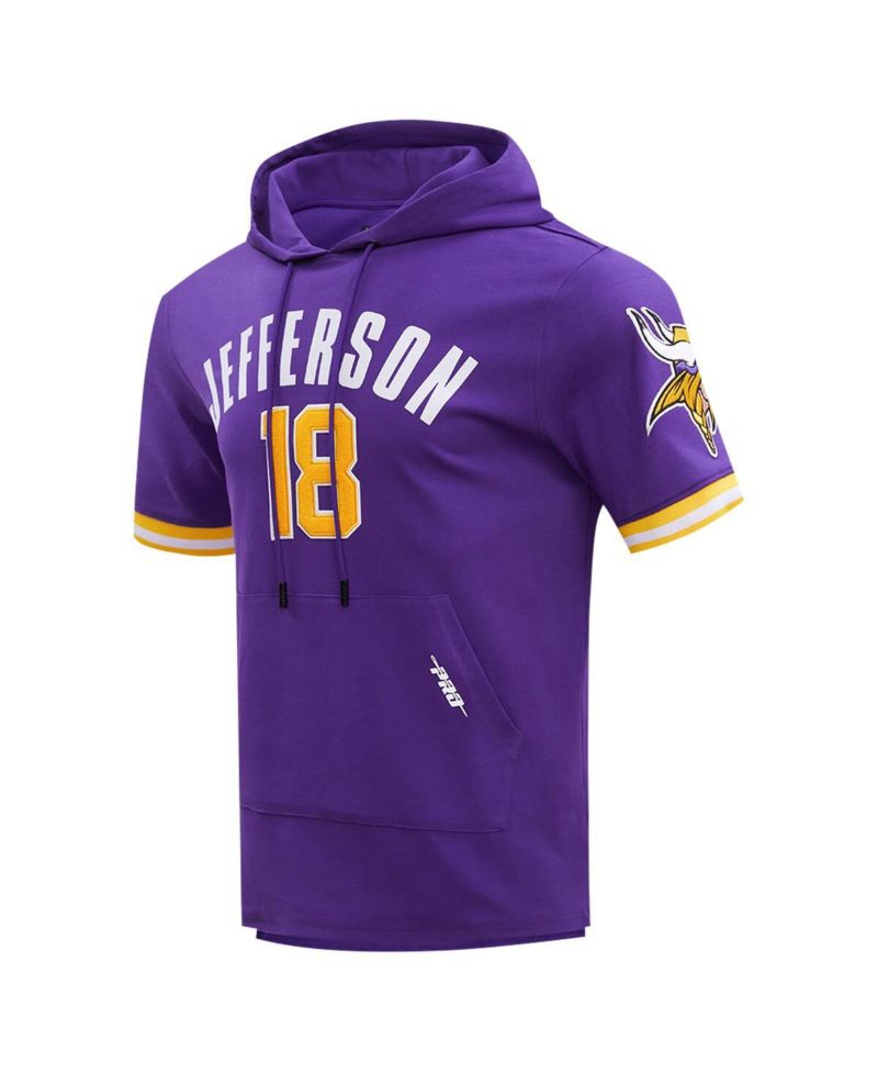 Men's Justin Jefferson Purple Minnesota Vikings Player Name & Number Hoodie T-Shirt