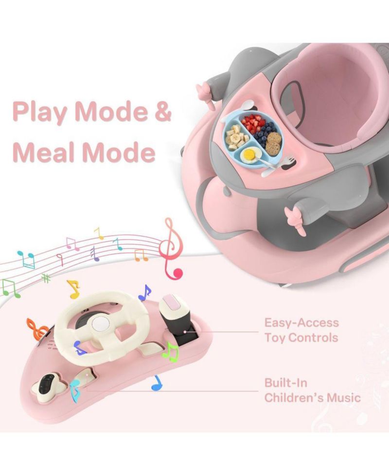 Convertible Baby Activity Walker with Adjustable Height, Foldable Design and Interactive Play Features