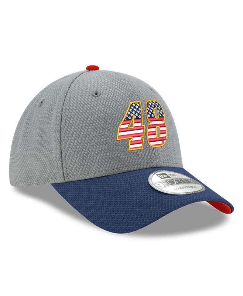 Men's Gray/Navy Alex Bowman Salute 9FORTY Adjustable Hat