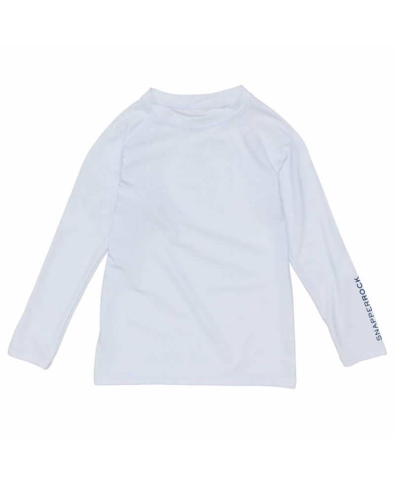 Big Boys White LS Rash Top