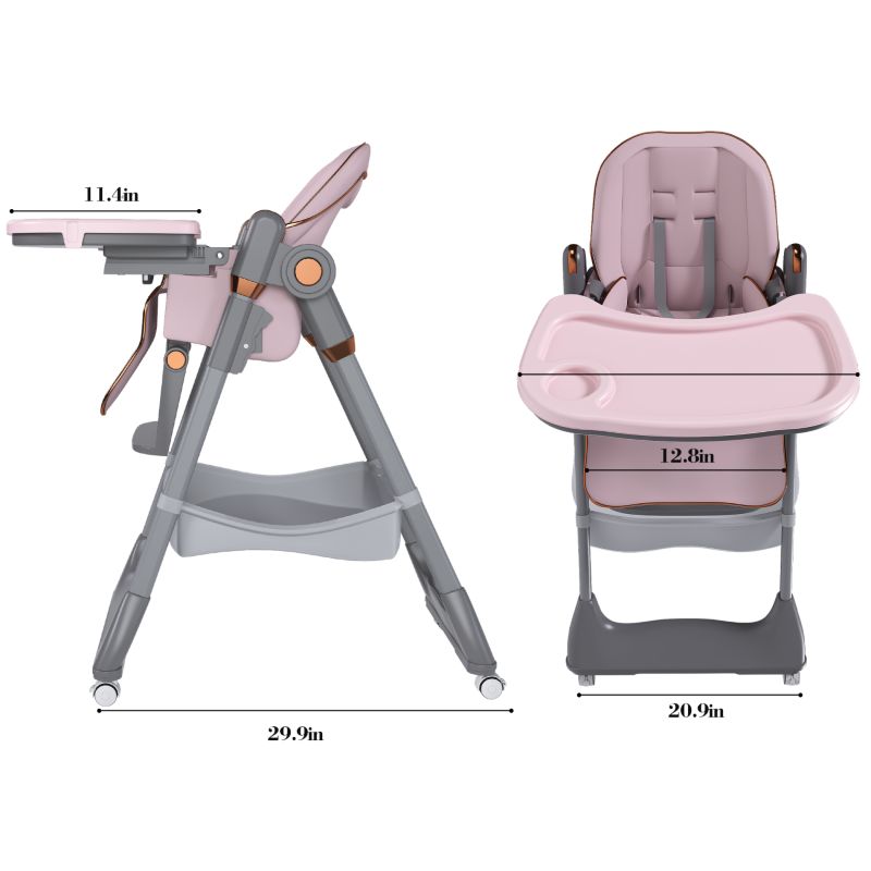 Adjustable Baby High Chair - Portable Feeding Seat