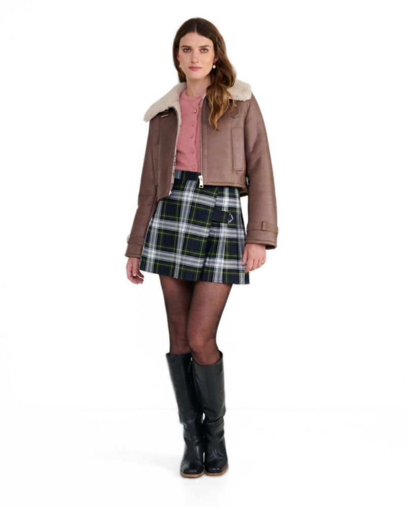 Women's Avery Brown Shearling Aviator Jacket