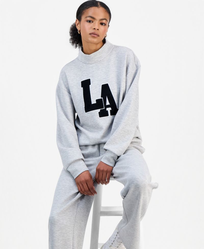 Juniors' High Rise Pull On Scuba Sweatpants