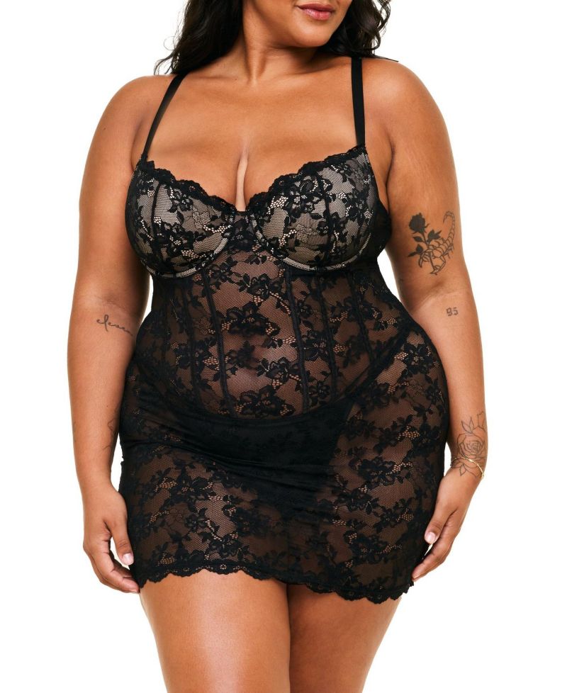 Plus Size Brielle Babydoll & G-String Set Lingerie