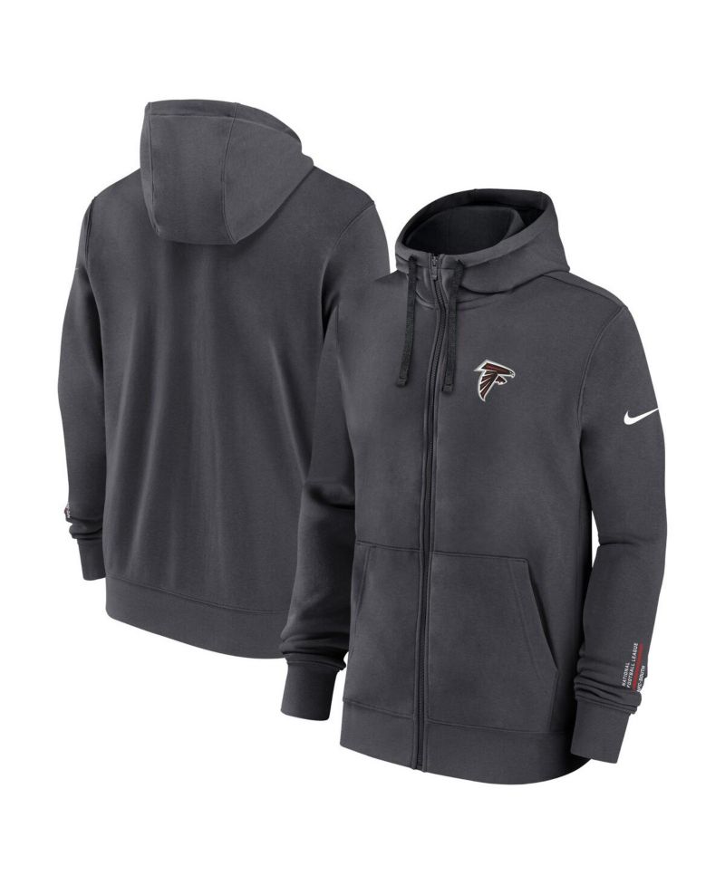 Men's Anthracite Atlanta Falcons Primetime Club Full-Zip Hoodie