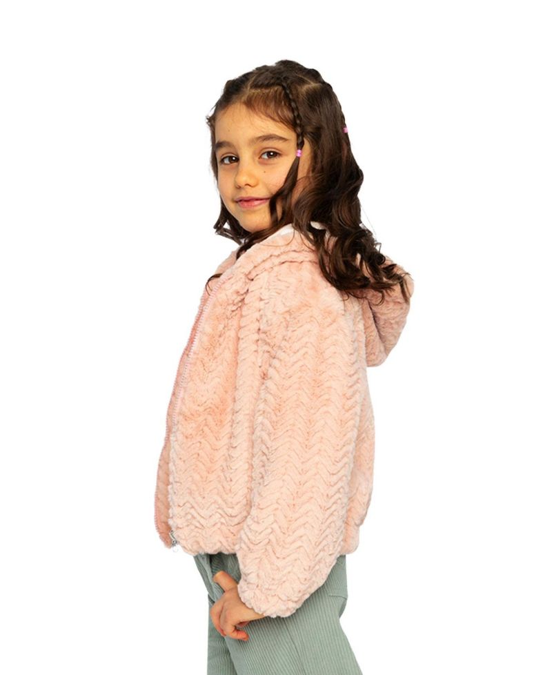 Little and Big Girl's (6-14) Faux Fur Hooded Cardigan