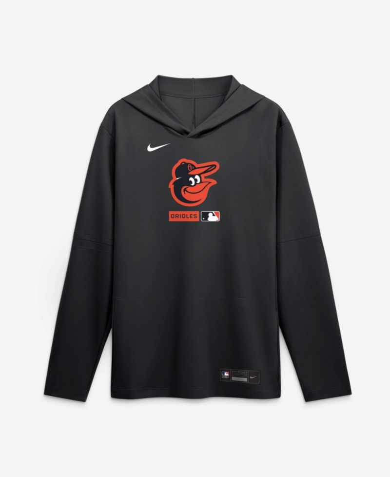 Men's Black Baltimore Orioles Authentic Collection Dri-FIT Long Sleeve Hoodie