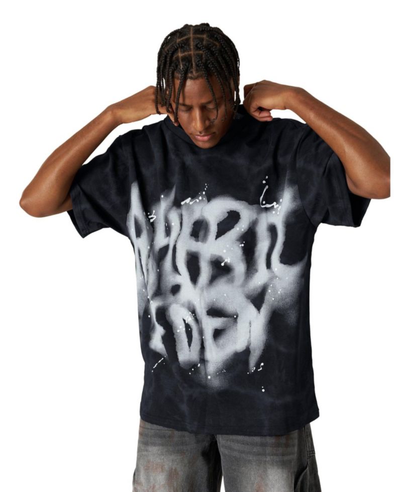 Men's Washed Abstract Graphic Tee