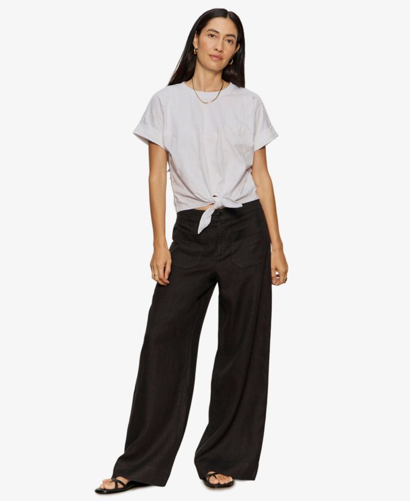 Petite All Day Tie-Front Crewneck T-Shirt