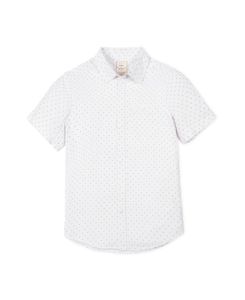 Hope and Henry Men's Organic Short Sleeve Seersucker Shirt