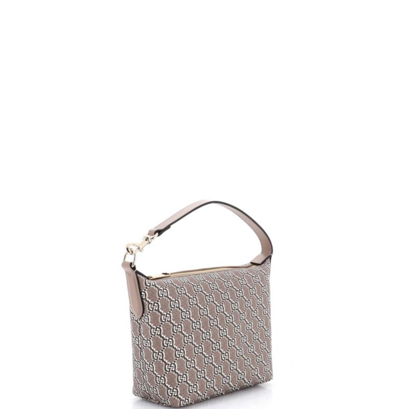 Super Mini Ophidia Zip Shoulder Bag GG Shadow Coated Canvas
