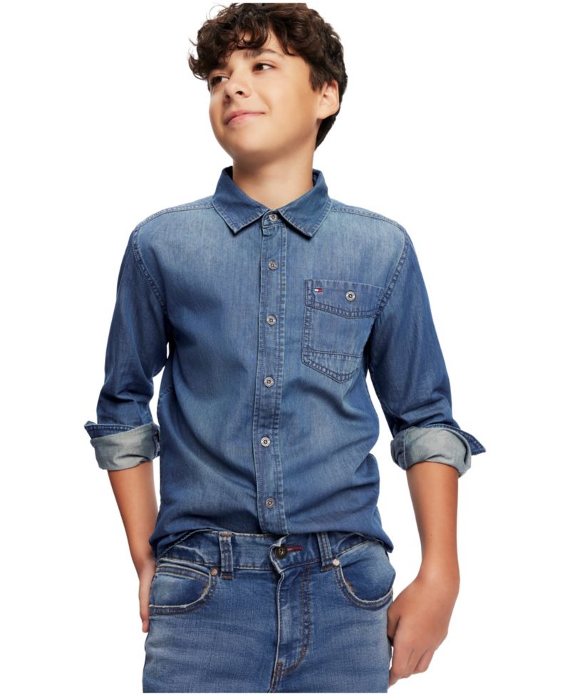 Toddler and Little Boys Button-Front Max Denim Shirt