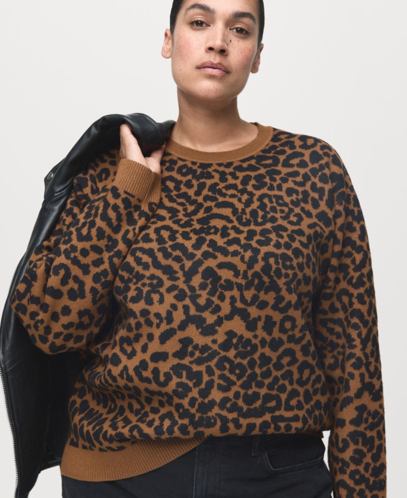 Women's Leopard-Print Knitted Sweater
