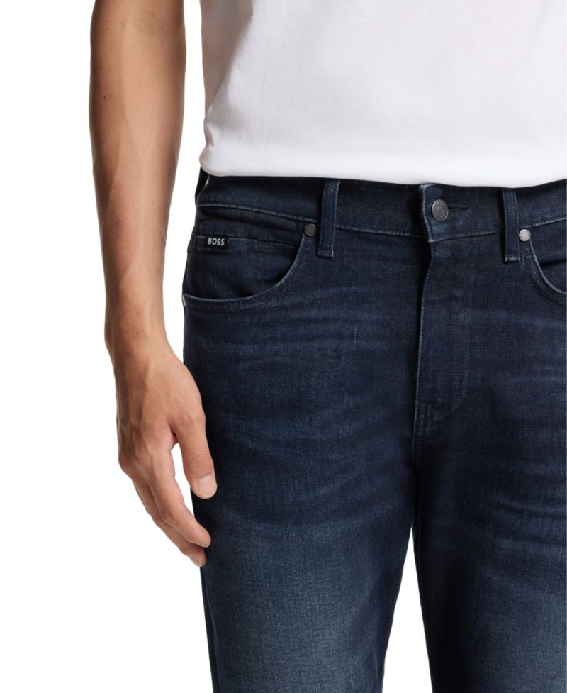 Men's Dark-Blue Stretch Denim Delaware Slim-Fit Jeans