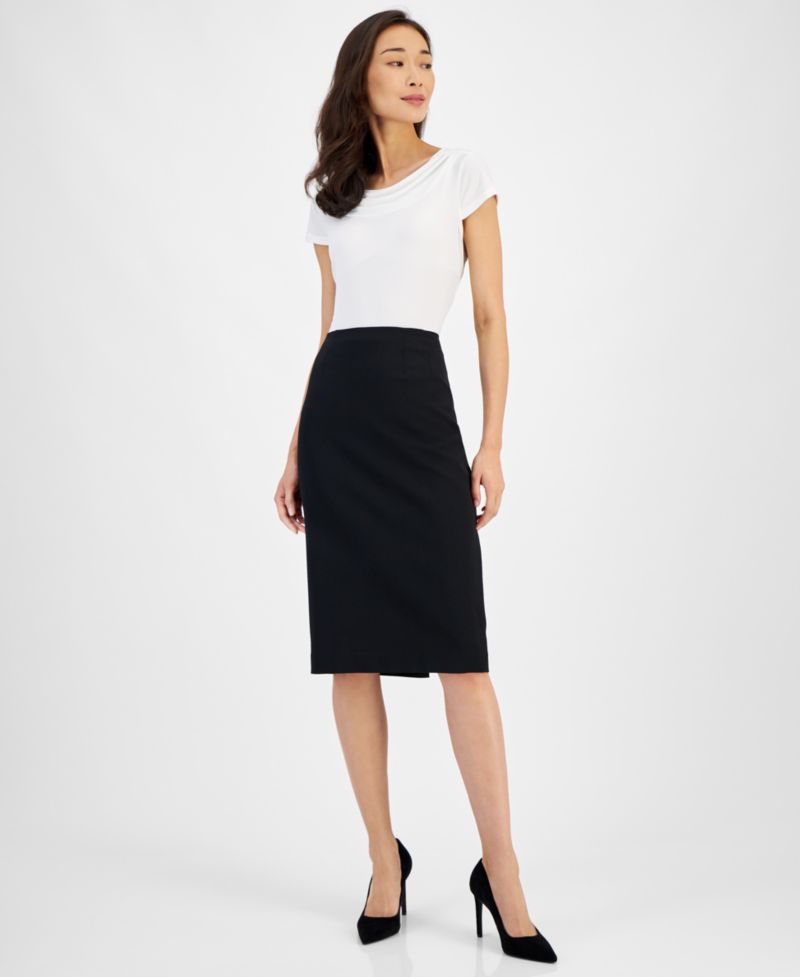 Women's Below-the-Knee Stretch Pencil Skirt
