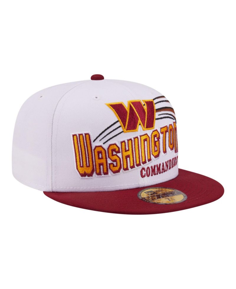 Men's White/Burgundy Washington Commanders Retro Swoop 59FIFTY Fitted Hat