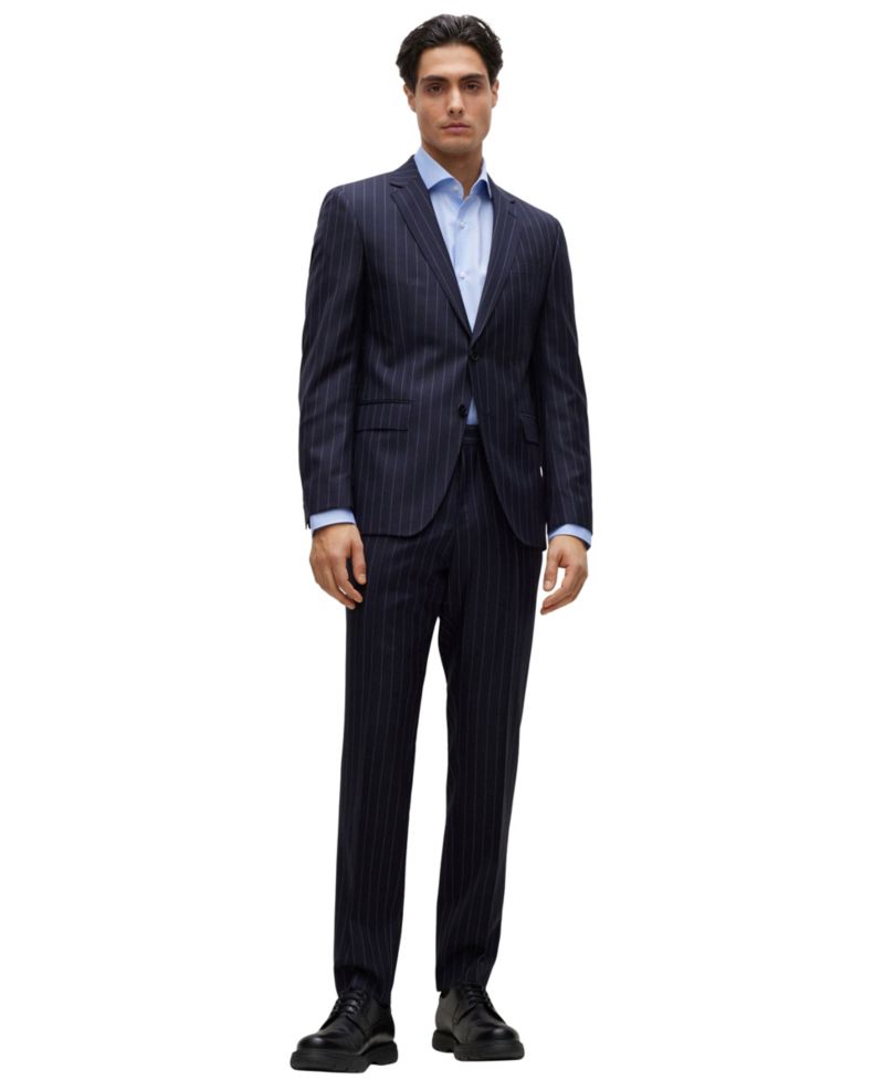 Men's Stretch-Cotton Twill Regular-Fit Dress Shirt