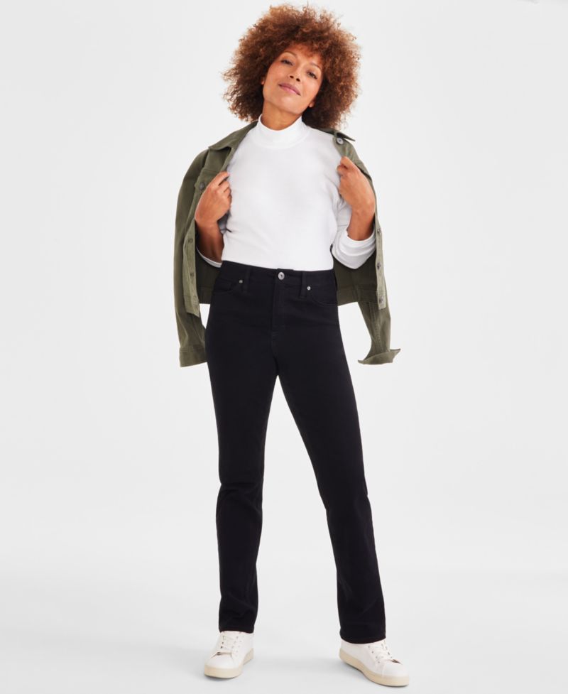 Women's Straight-Leg High Rise Twill Pants
