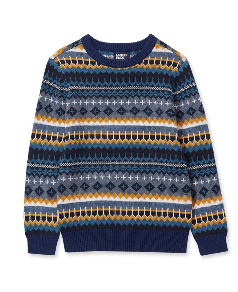 Boys' 4-20 Intarsia Holiday Crewneck Sweater