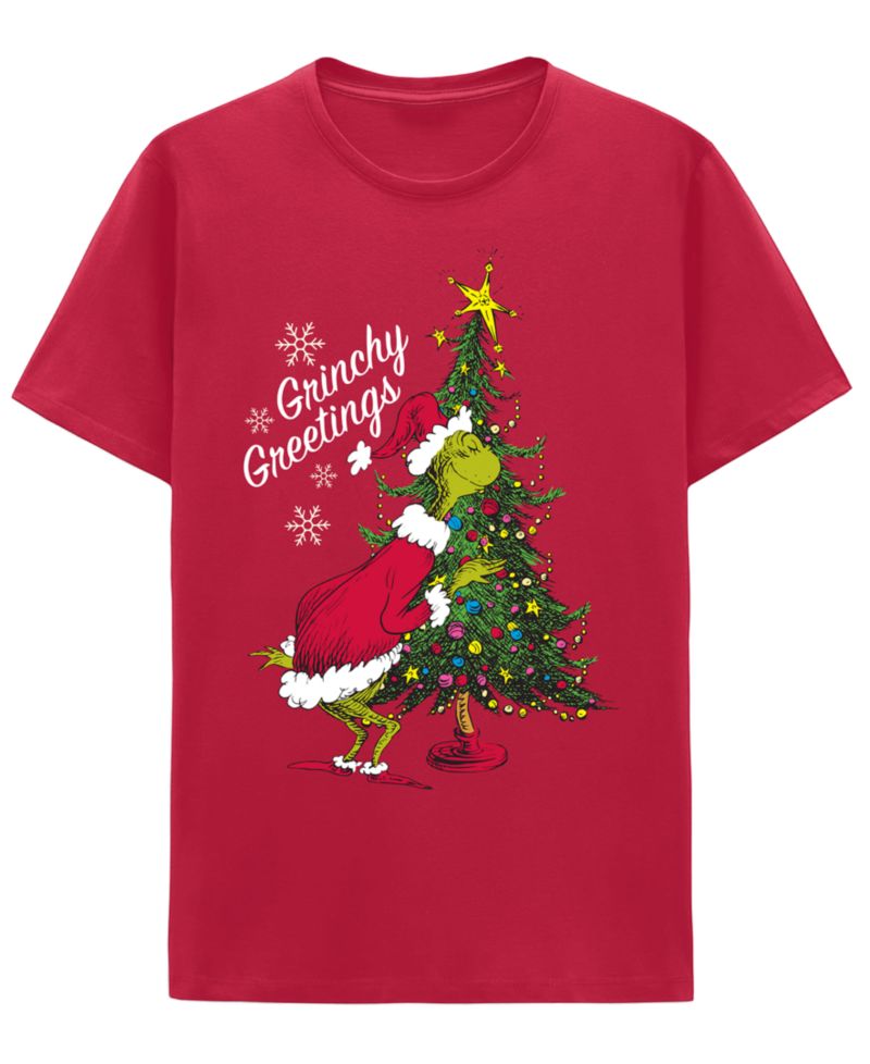 Men's Grinchy Greetings Crewneck Graphic T-Shirt