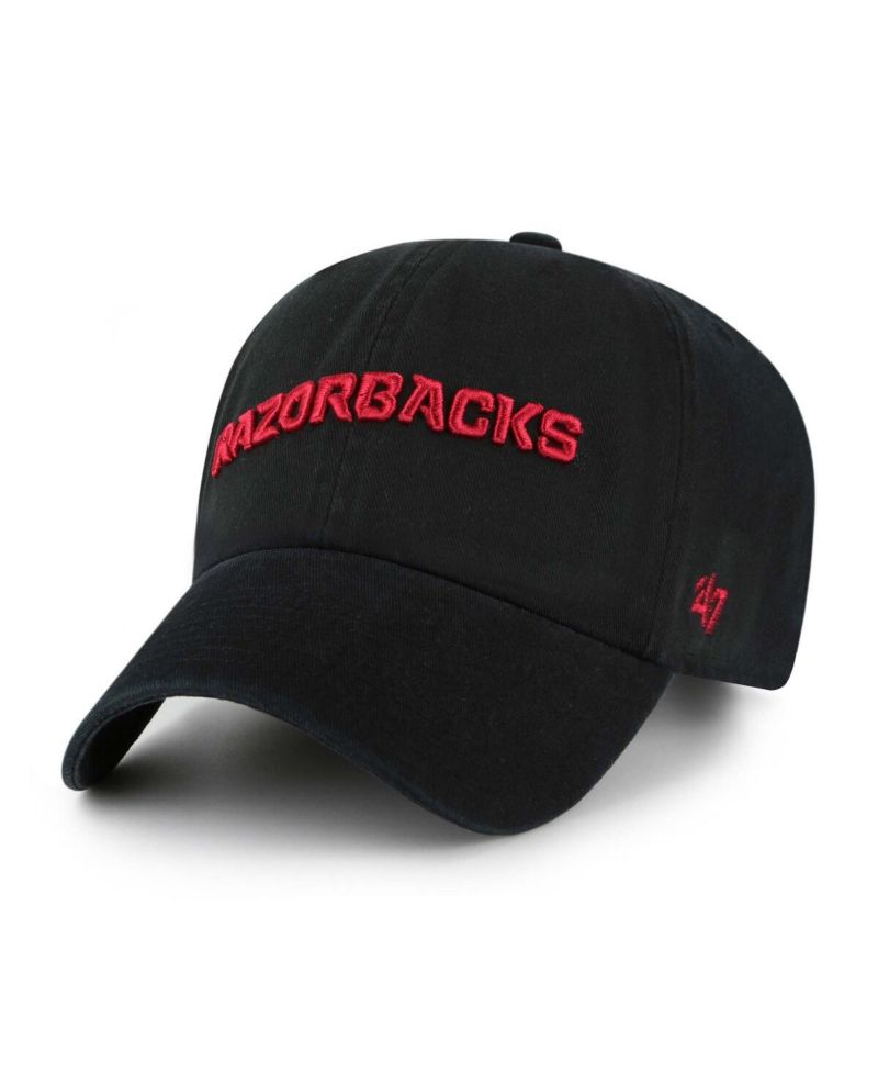 Men's Black Arkansas Razorbacks Clean Up Adjustable Hat