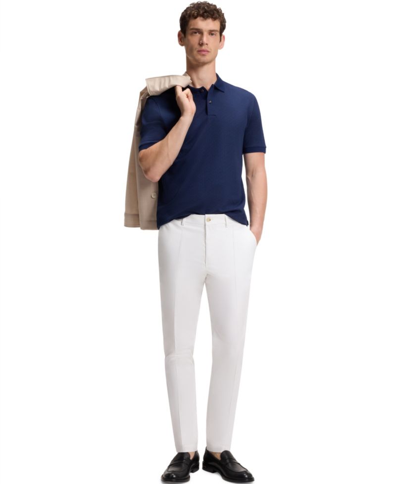 Men's Cotton-Silk Jacquard Regular-Fit Polo Shirt