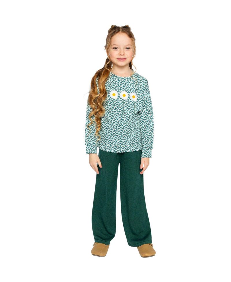 Little and Big Girl (6 - 12) Printed Jersey Long Sleeve T-Shirt