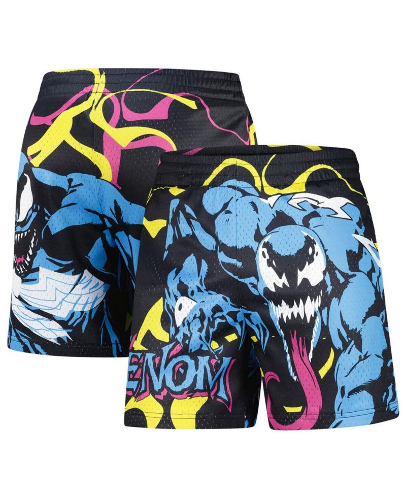 Men's Black Venom Big Print Mesh Shorts