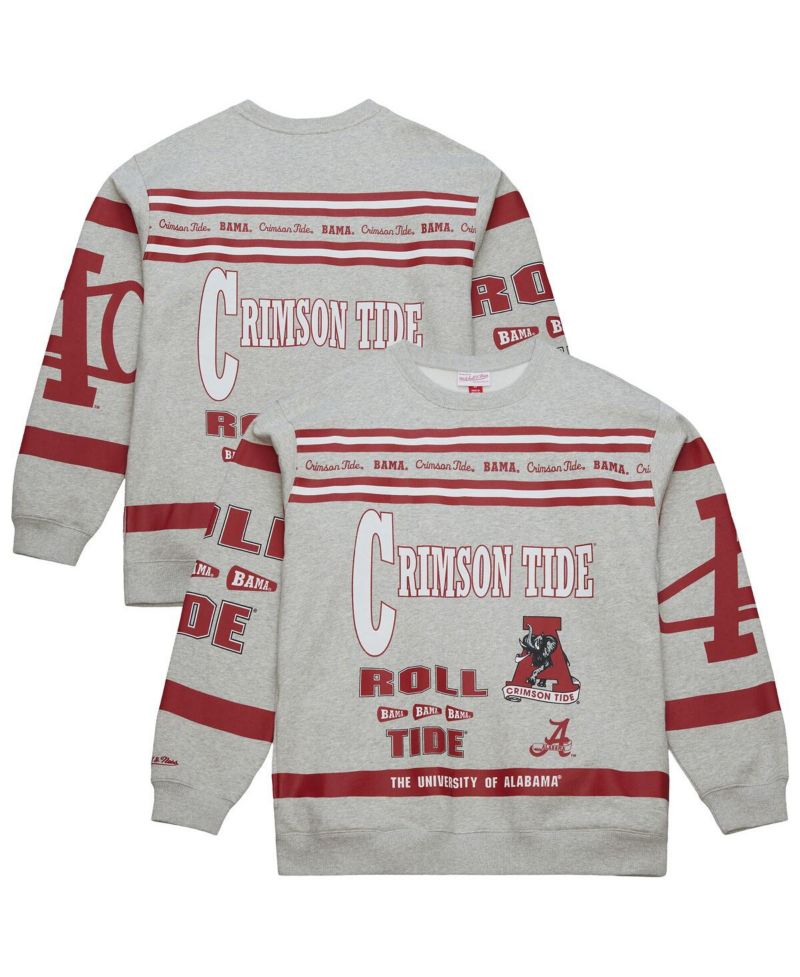 Men's Gray Alabama Crimson Tide All Over Print Sweatshirt