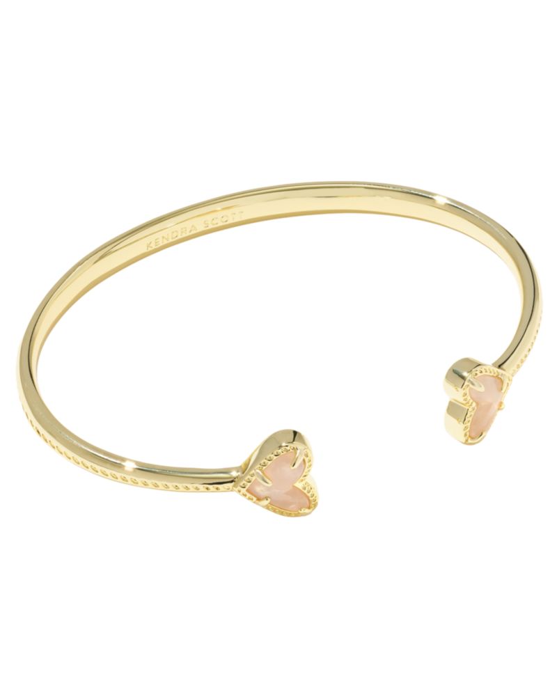 Framed Ari Dichroic Glass Heart Cuff Bracelet