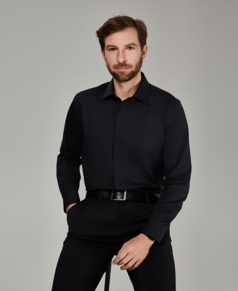 Men's No Iron Formal Solid Dress Shirt