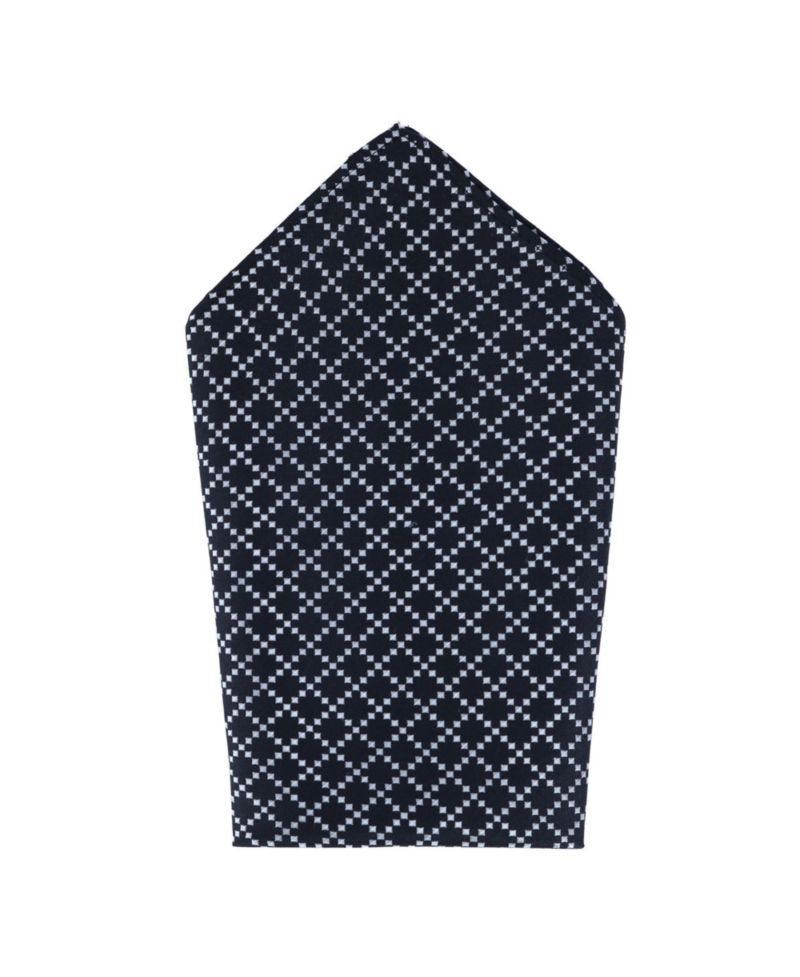 Men's Rowan Geometric Pattern Silk Necktie and Pocket Square Bundle