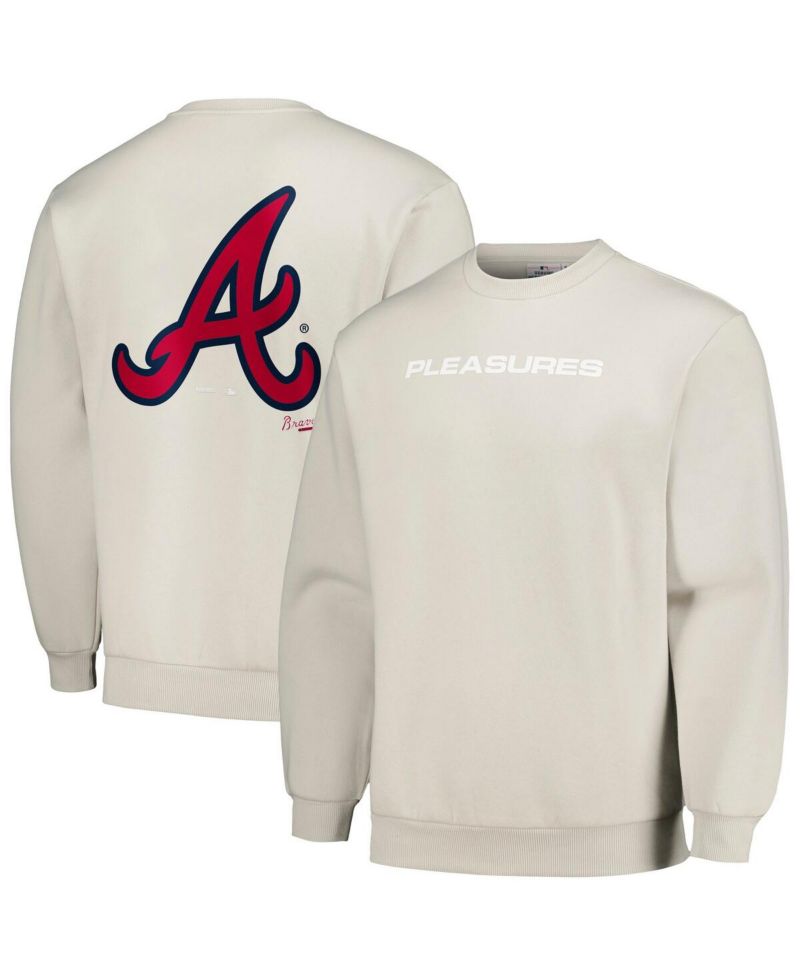Men's Gray Atlanta Braves Ballpark Pullover Sweatshirt
