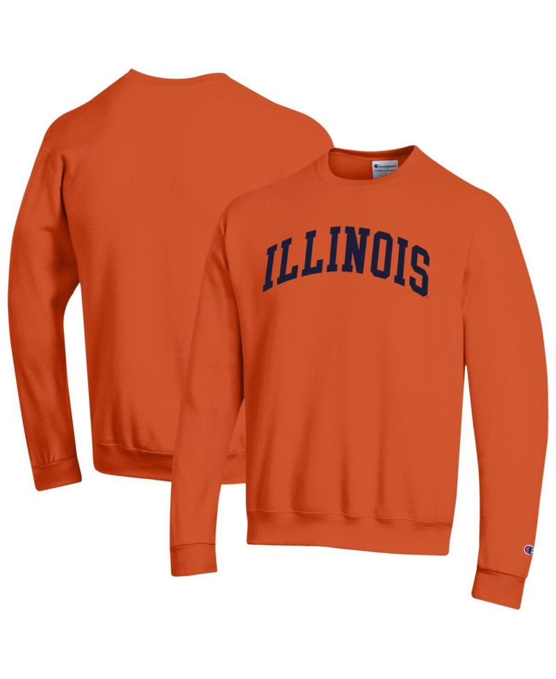 Men's Orange Illinois Fighting Illini Basic Arch Fleece Pullover Sweatshirt