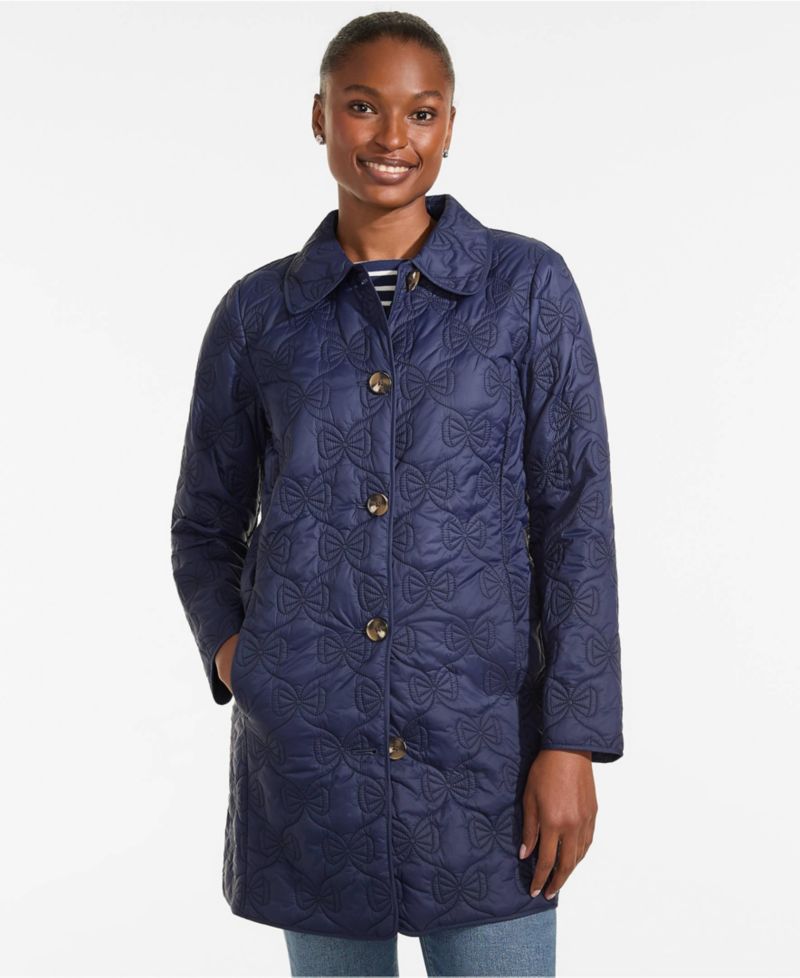 Women's Bow Quilted Insulated Coat