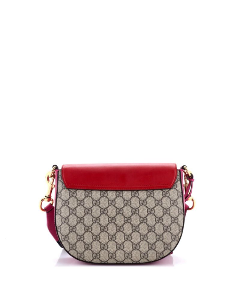 Medium Padlock Saddle Shoulder Bag GG Coated Canvas and Leather