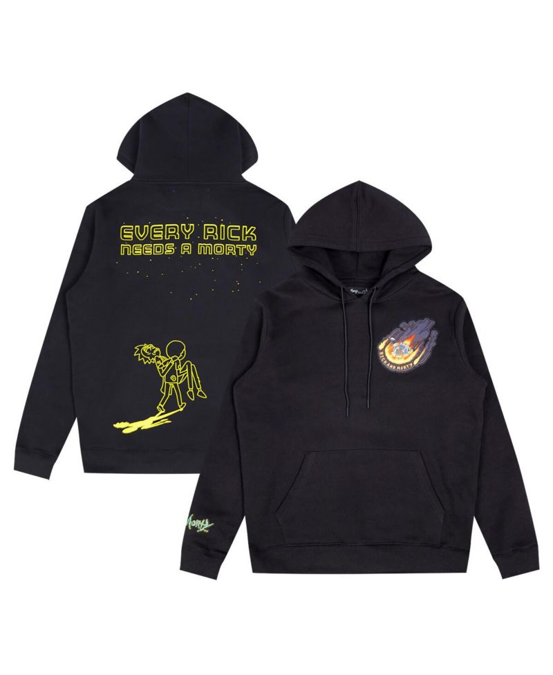 Men's Black Rick And Morty Every Rick Pullover Hoodie