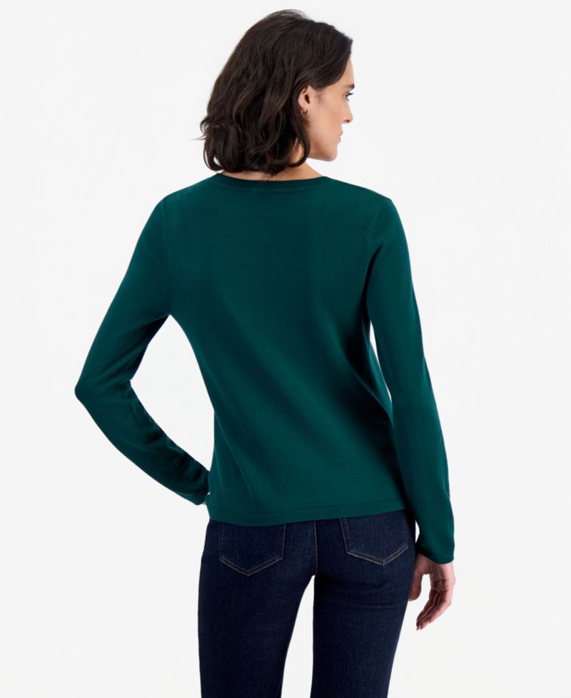 Women's Holiday Dog Intarsia Cotton Sweater