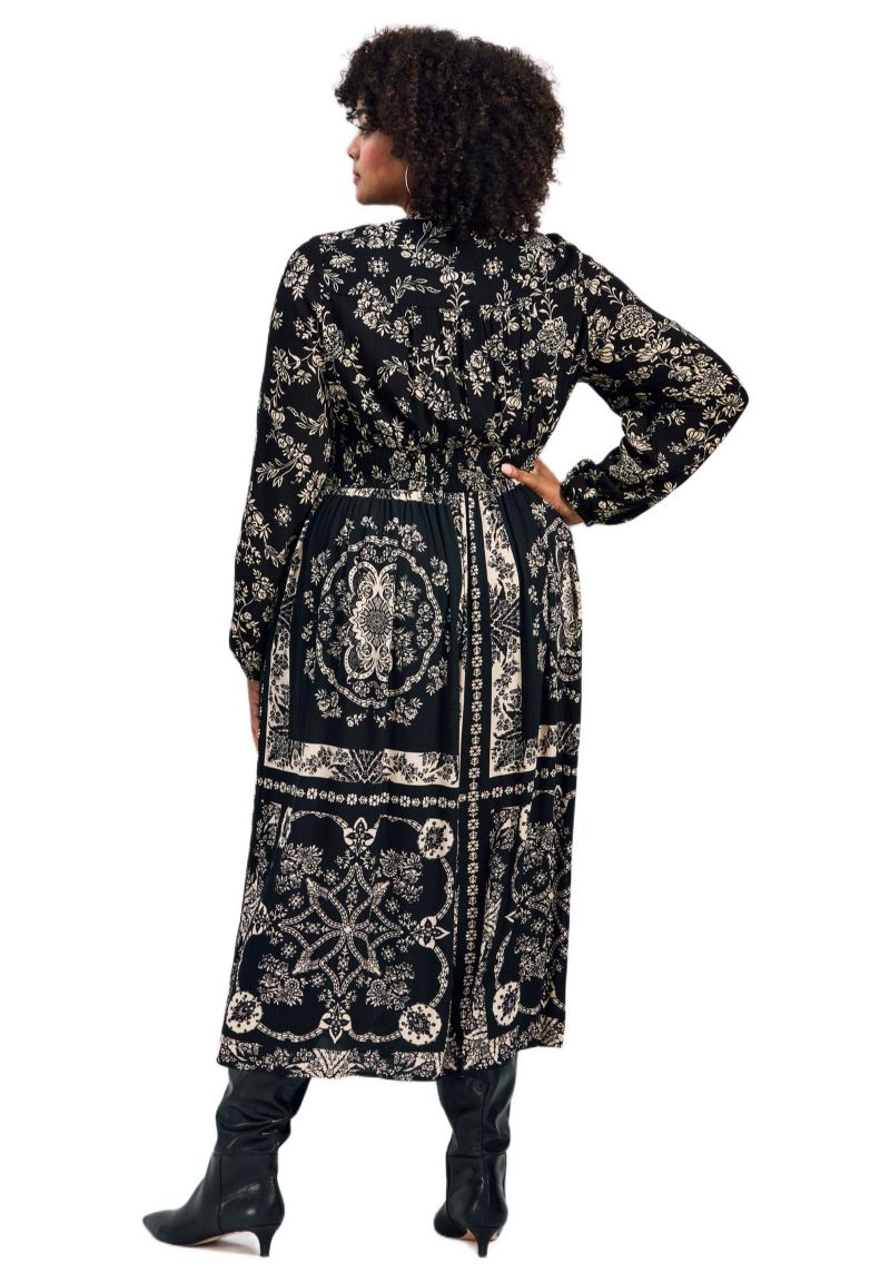 Women's Plus Size Eliana Scarf Placement Print Dress