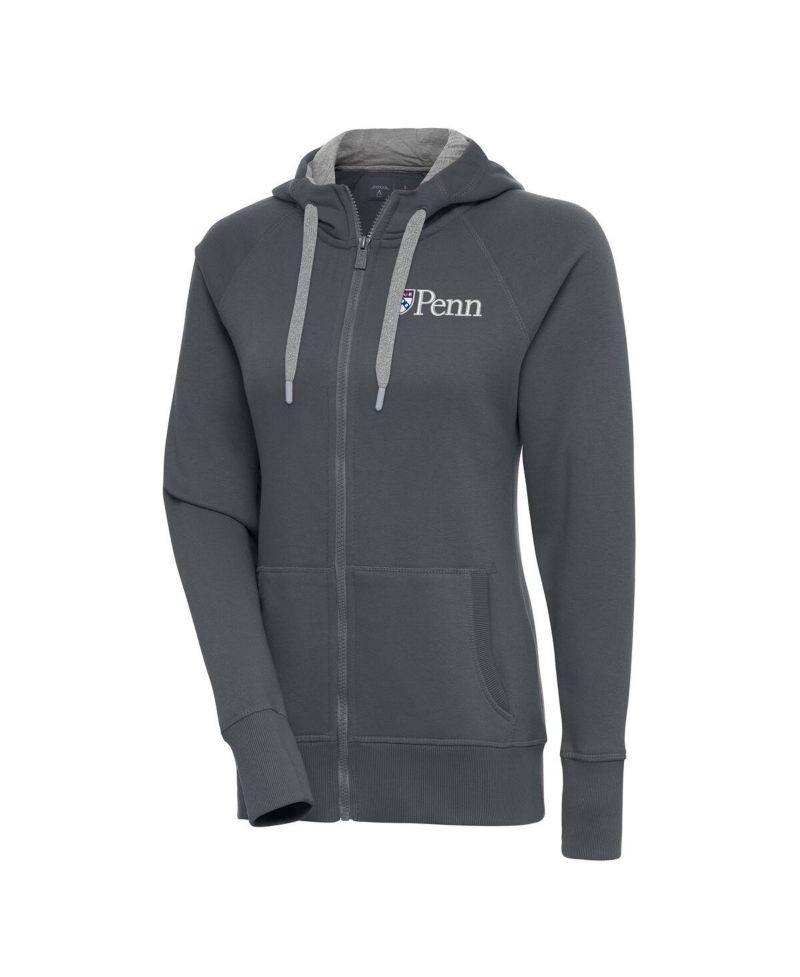 Women's Charcoal Pennsylvania Quakers Victory Full-Zip Hoodie