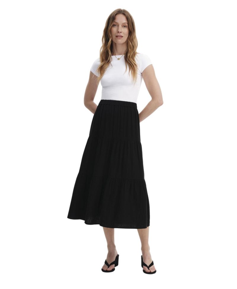 Women's Harriet Tiered A-Line Midi Skirt