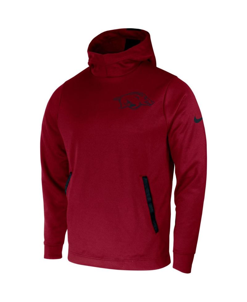 Men's Cardinal Arkansas Razorbacks 2-Hit Performance Pullover Hoodie